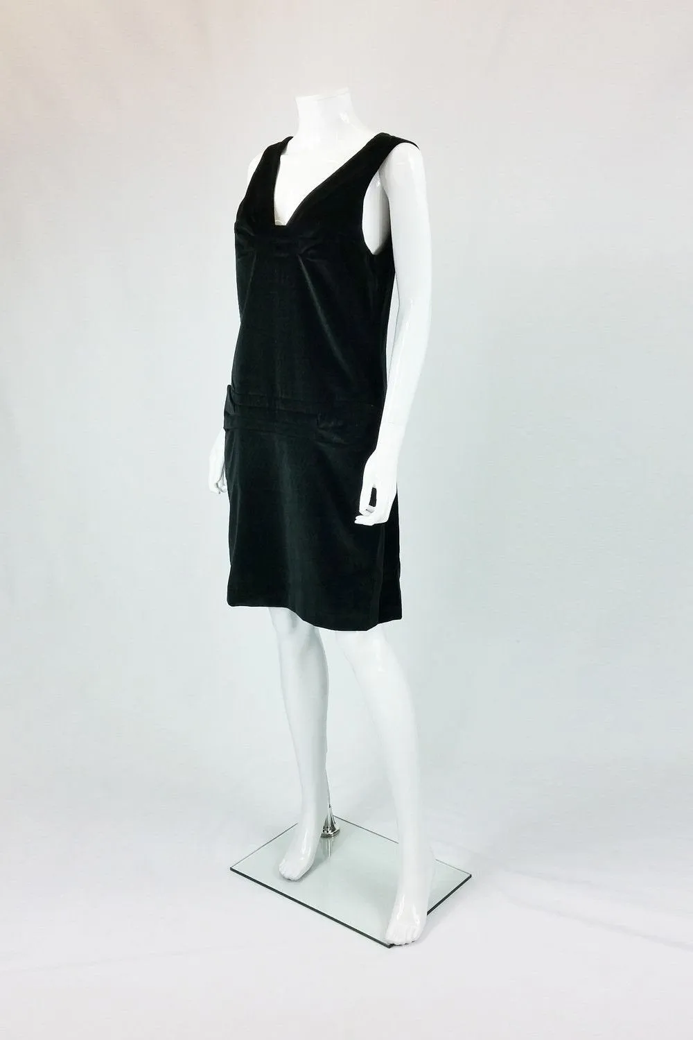 MARC JACOBS Marc Classic Black Velvet Sleeveless Shift Dress (UK 10/ US 6)