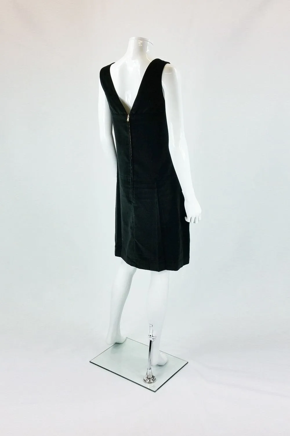 MARC JACOBS Marc Classic Black Velvet Sleeveless Shift Dress (UK 10/ US 6)