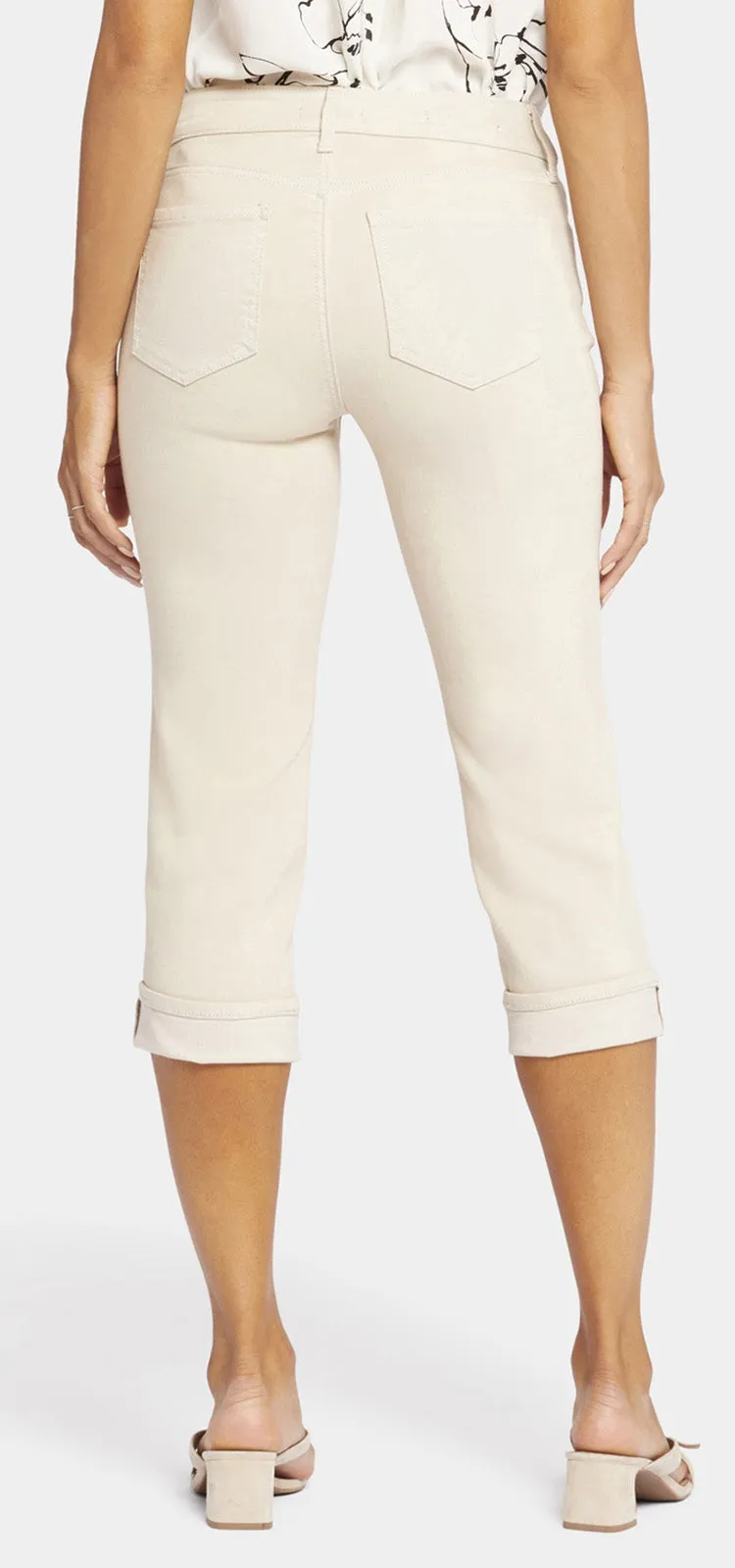 Marilyn Crop Cuff Jeans Beige Cool Embrace® Denim | Feather