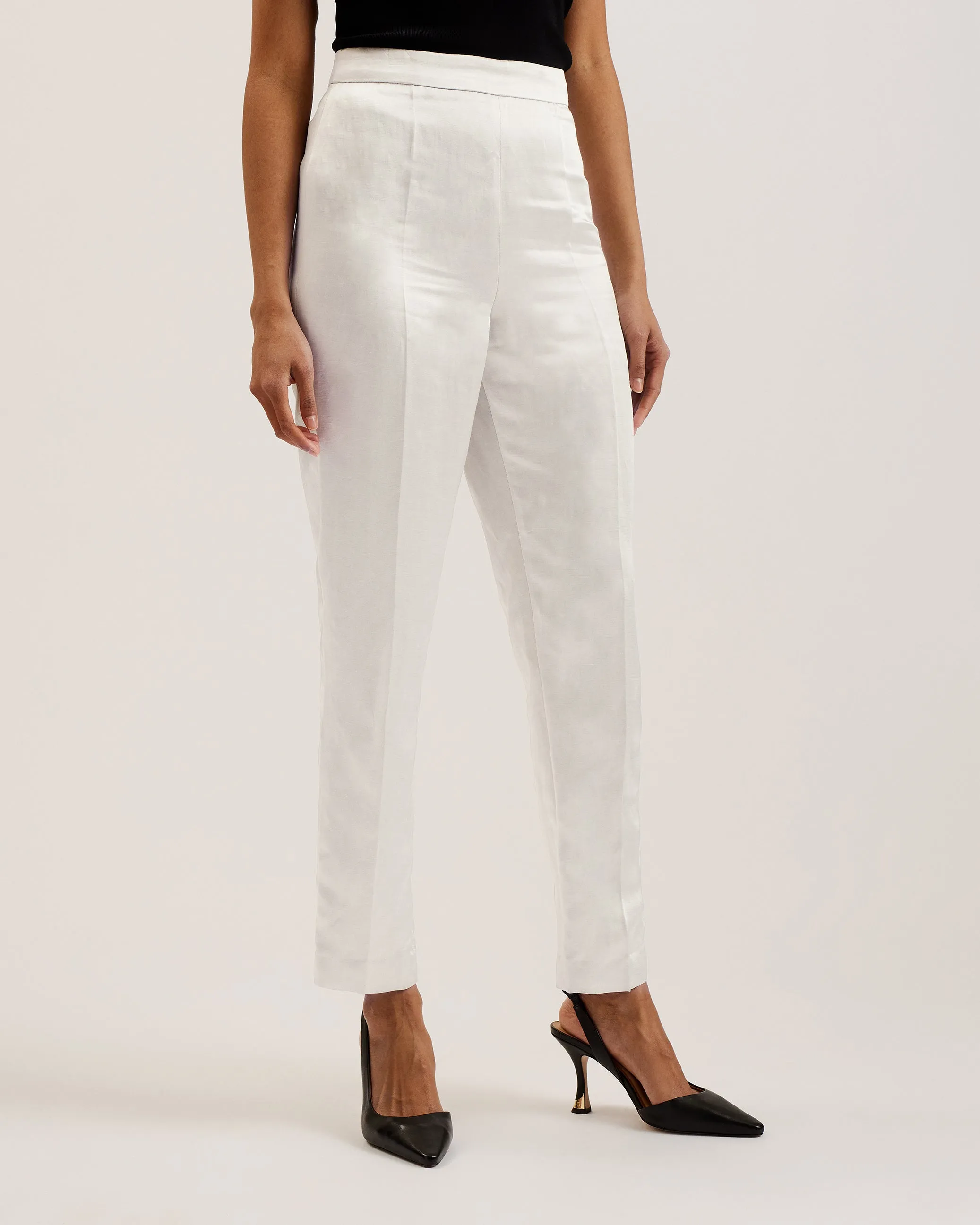 Masarut Slim Leg Tailored Trouser Ivory