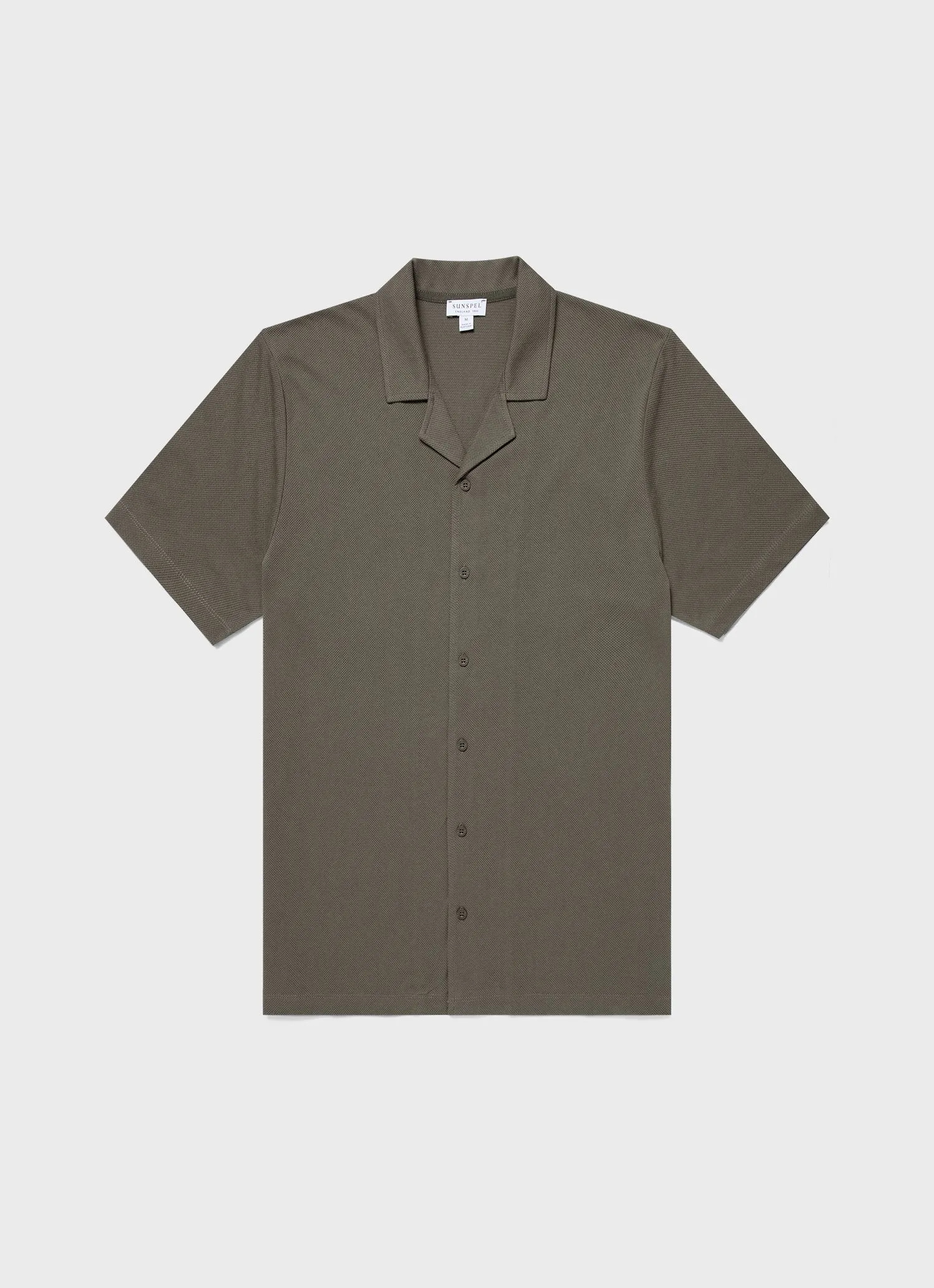 Men's Riviera Camp Collar Shirt in Khaki