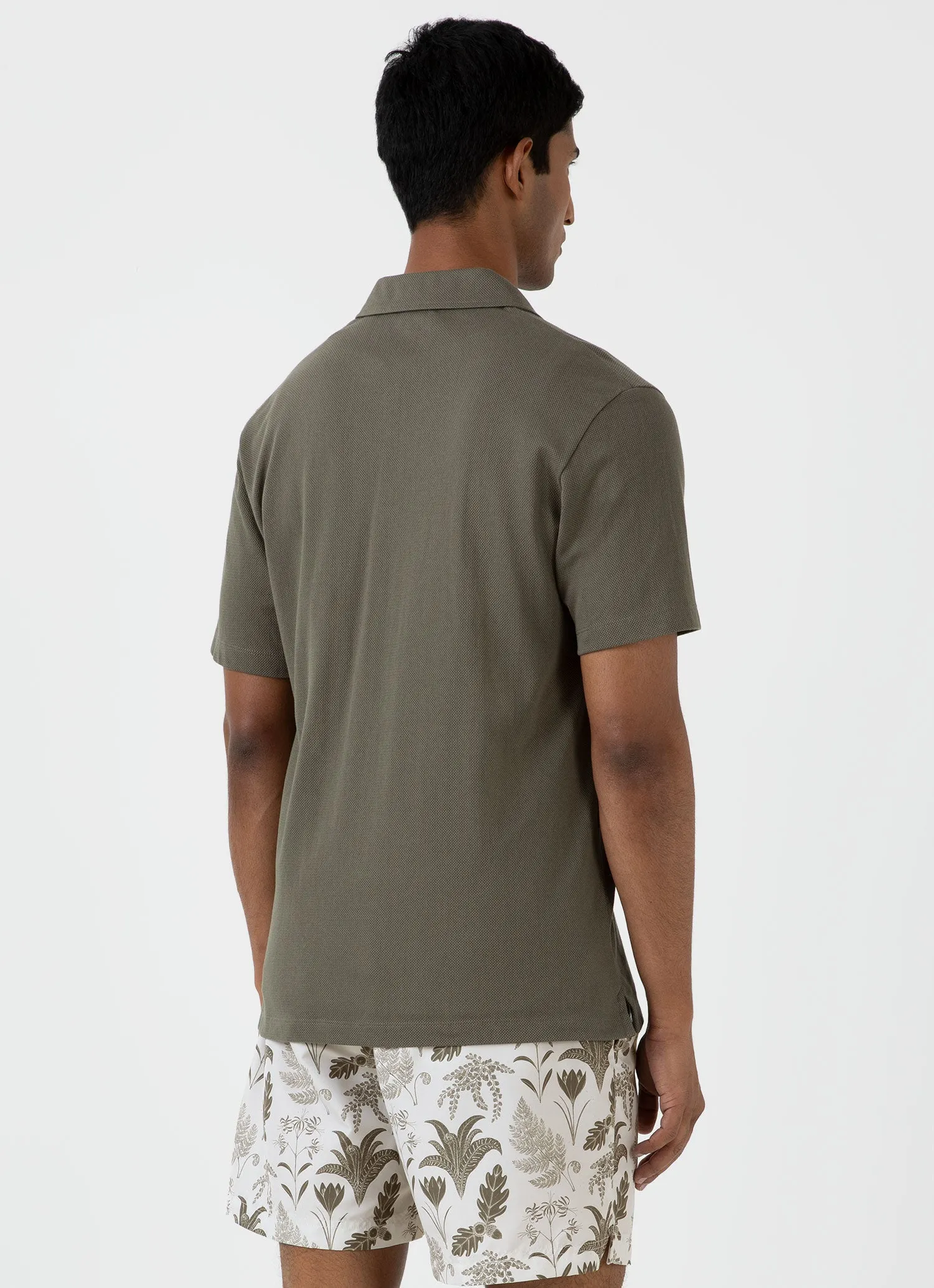 Men's Riviera Camp Collar Shirt in Khaki