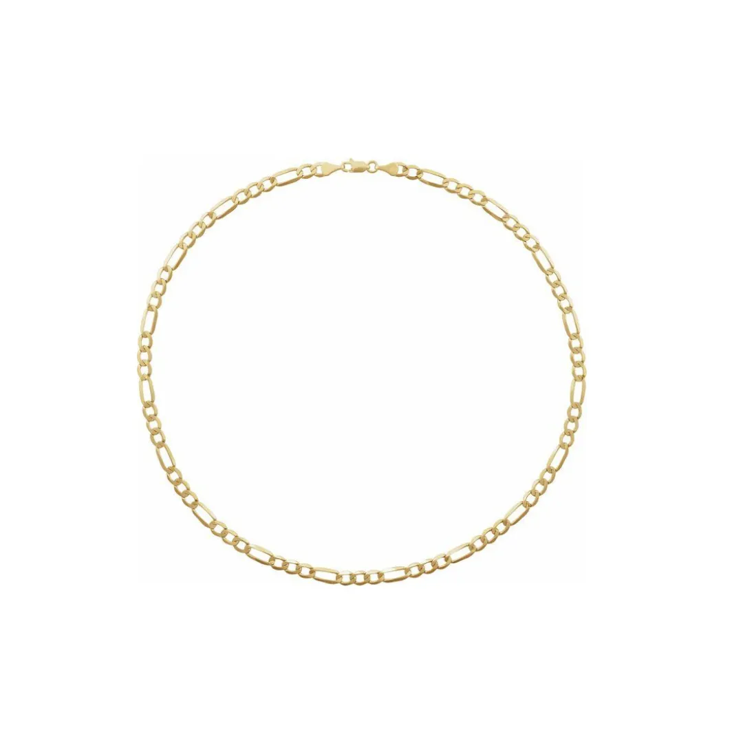 MEN'S SOLID GOLD 5.5MM FIGARO BRACELET