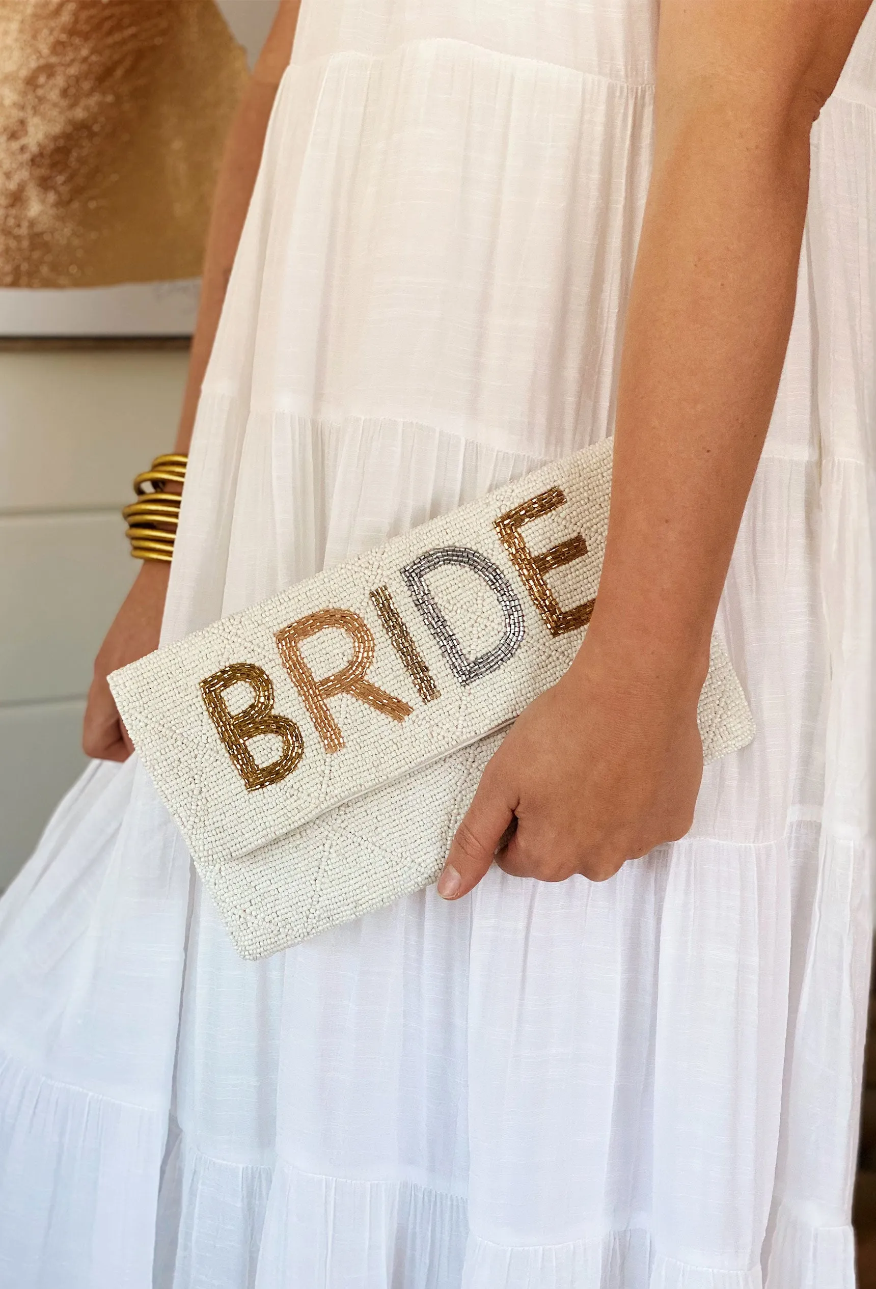 Metallic Bride Beaded Handbag