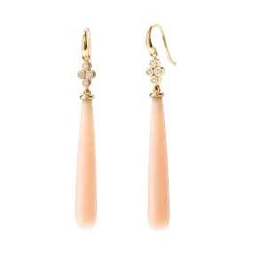 Mogul Pink Opal Long Drop Earrings