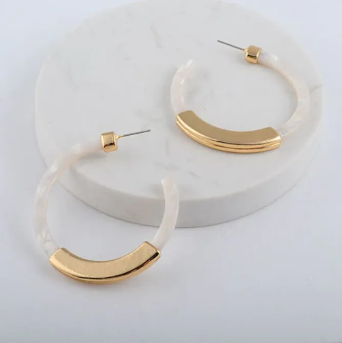 Monica Resin Hoop Earrings