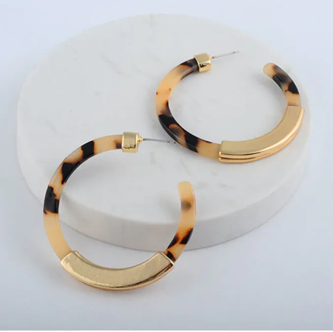 Monica Resin Hoop Earrings