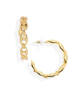 Nautical link hoop earrings