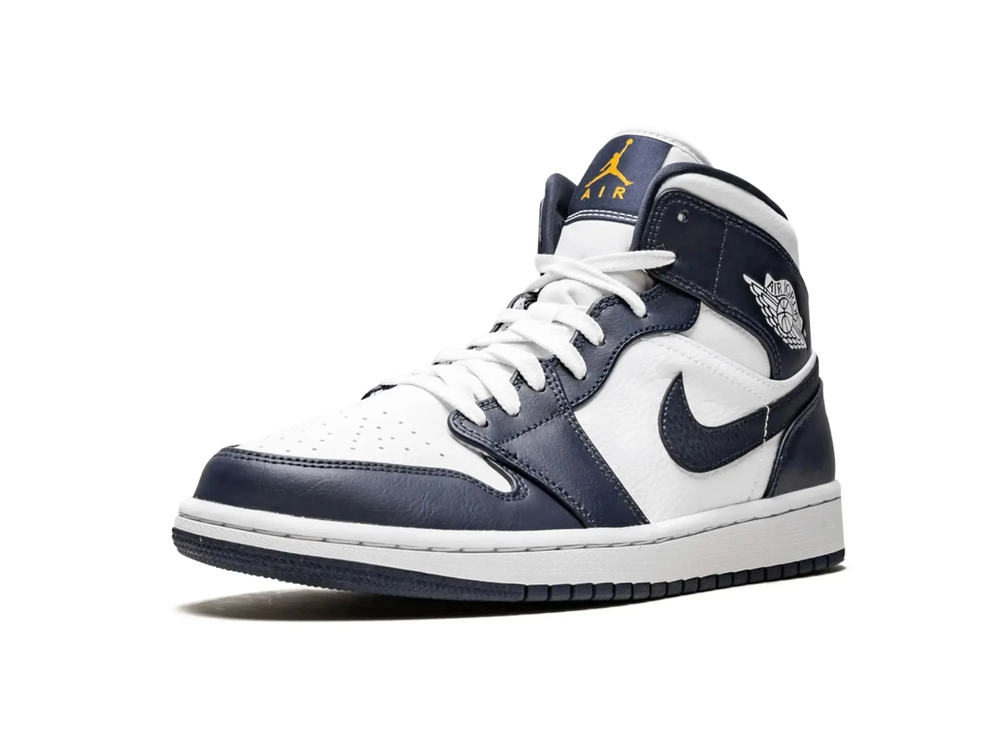 Nike Air Jordan 1 Mid "White Metallic Gold Obsidian"