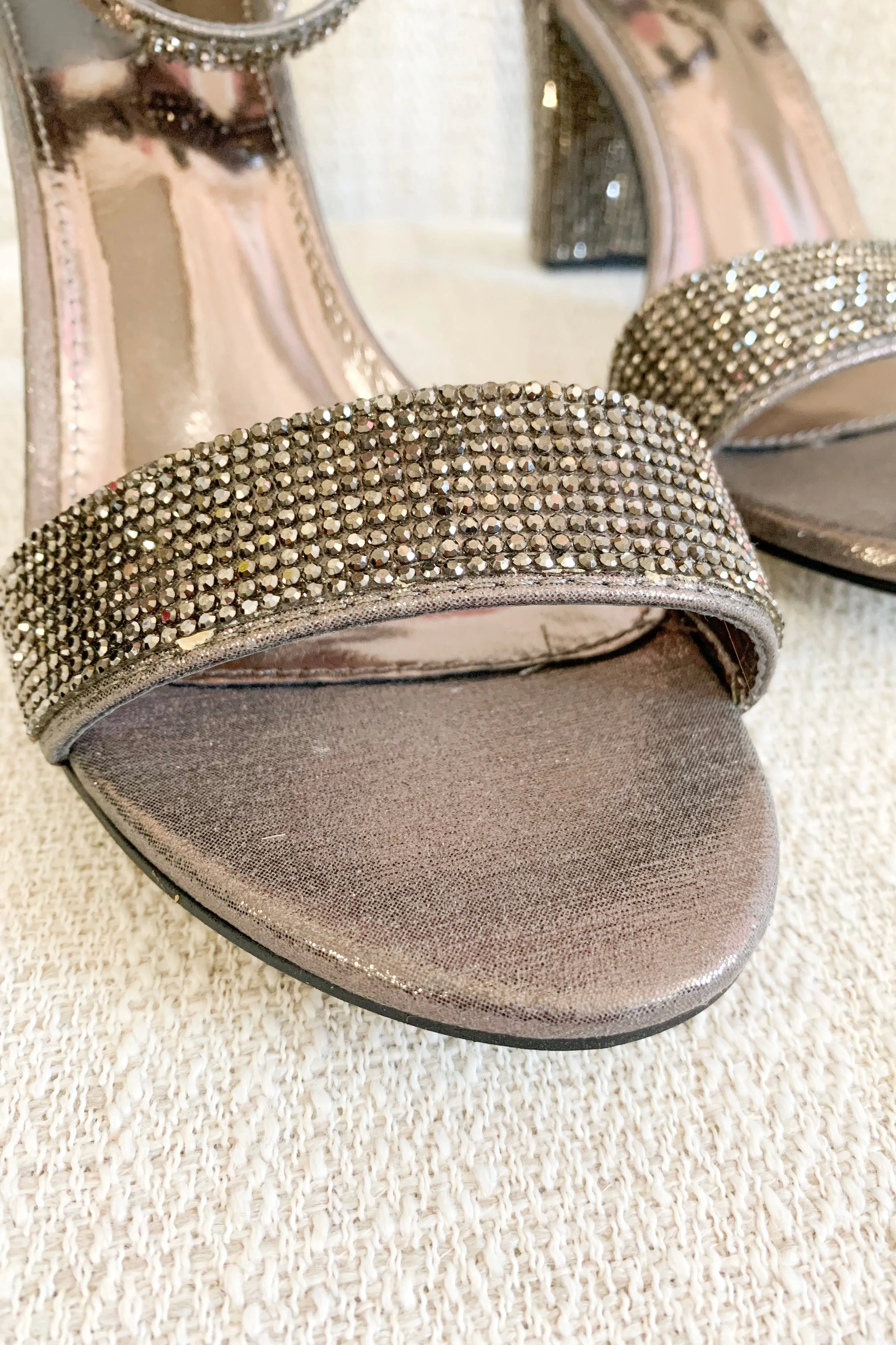 Off The Chart Rhinestone Heels | Gunmetal