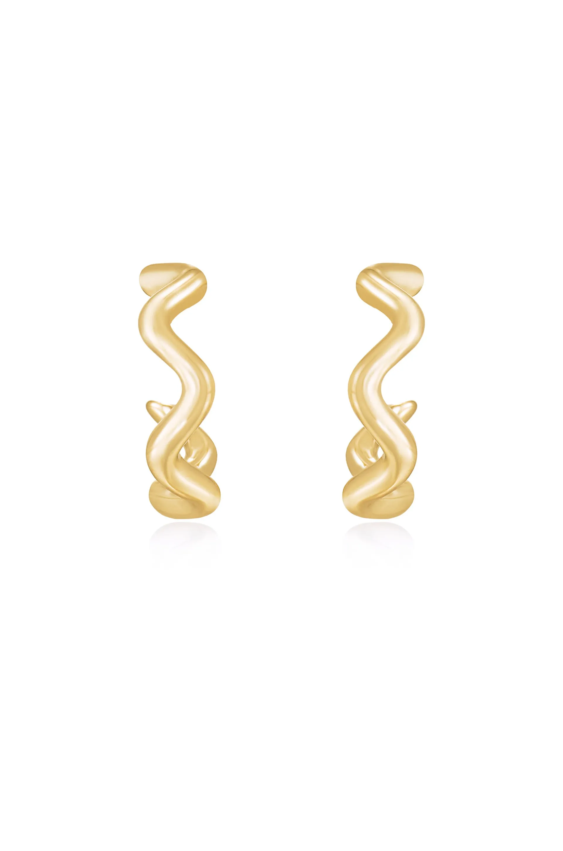 Only An Illusion Wavy 18k Gold Plated Hoop Earrings