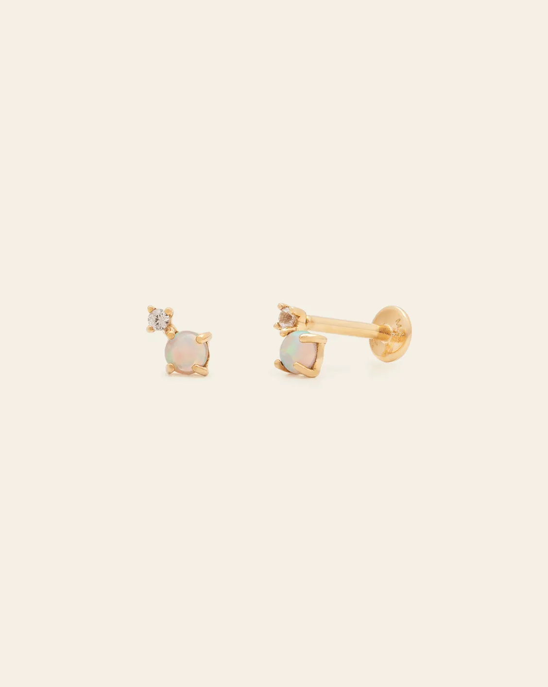 Opalite Stud - 14k Solid Gold