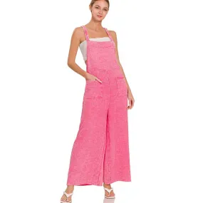 Overall Gauze Fabric Jumpsuit