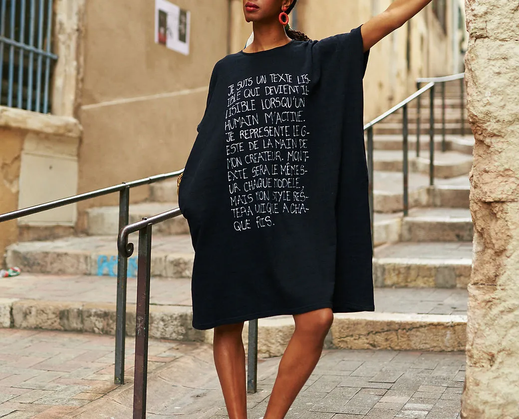 Oversized Cotton Voile T-Shirt - Classic Black & White