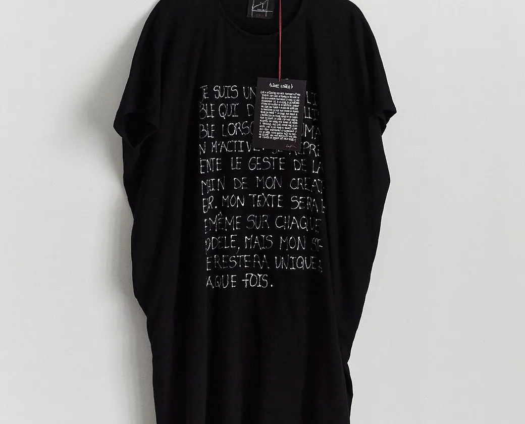 Oversized Cotton Voile T-Shirt - Classic Black & White