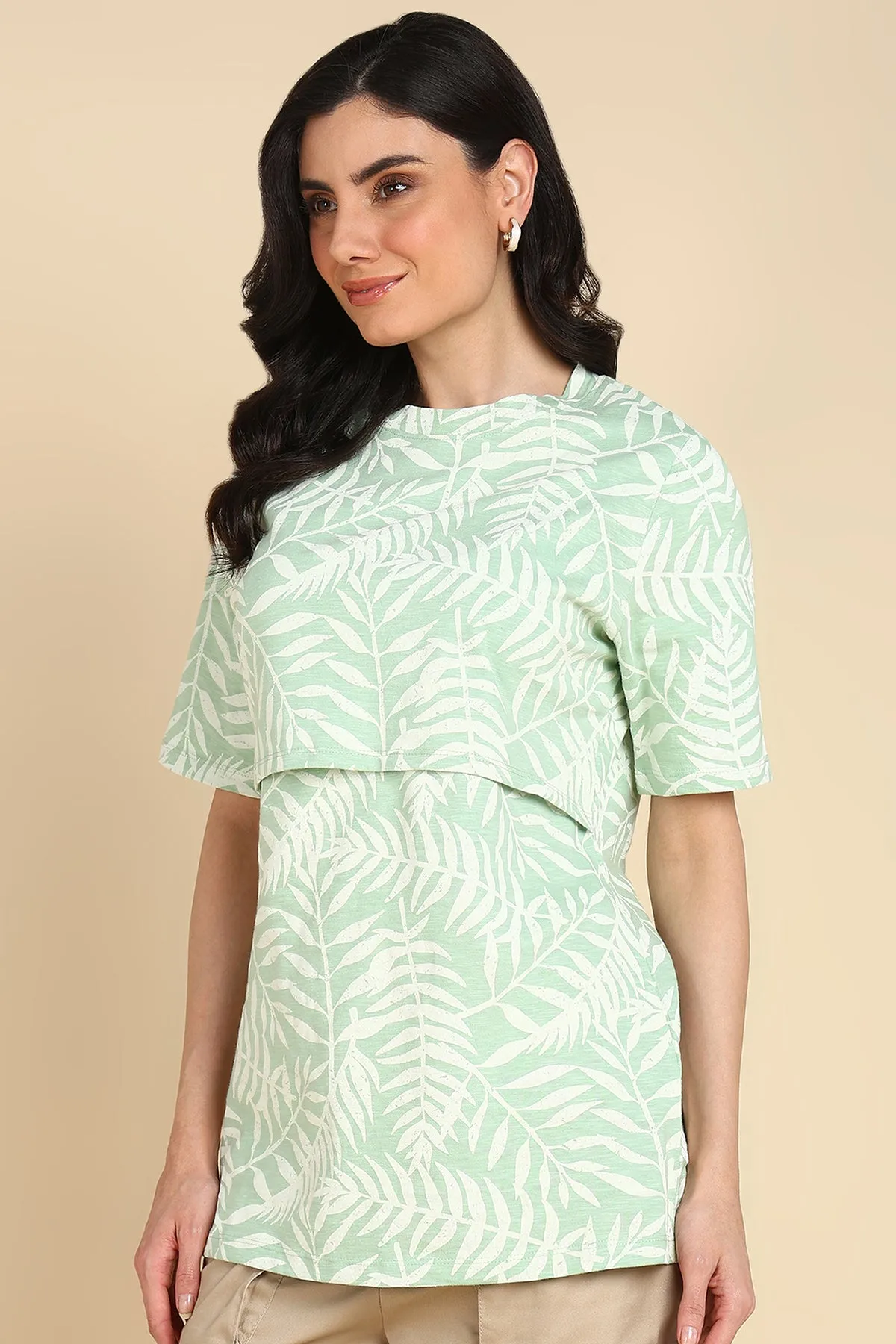 Paradise Green Zipless Maternity Feeding Top