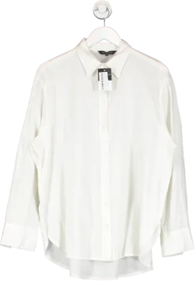 Peacocks White Plain Casual Shirt UK 14