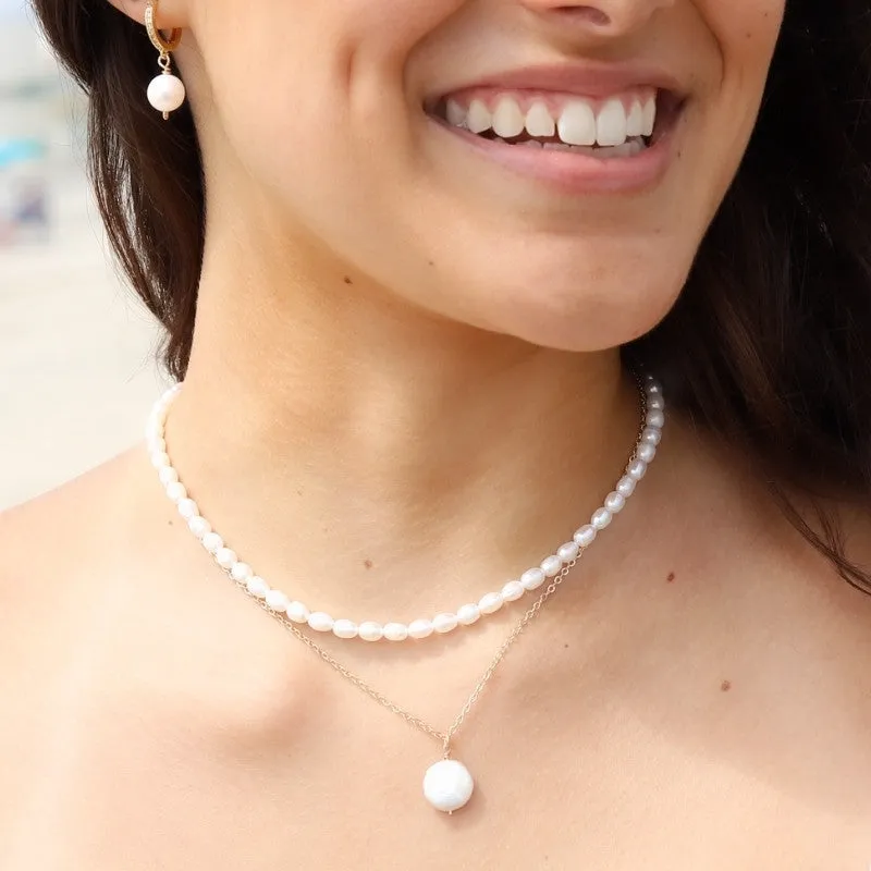 Pearl Pendant Chain Necklace