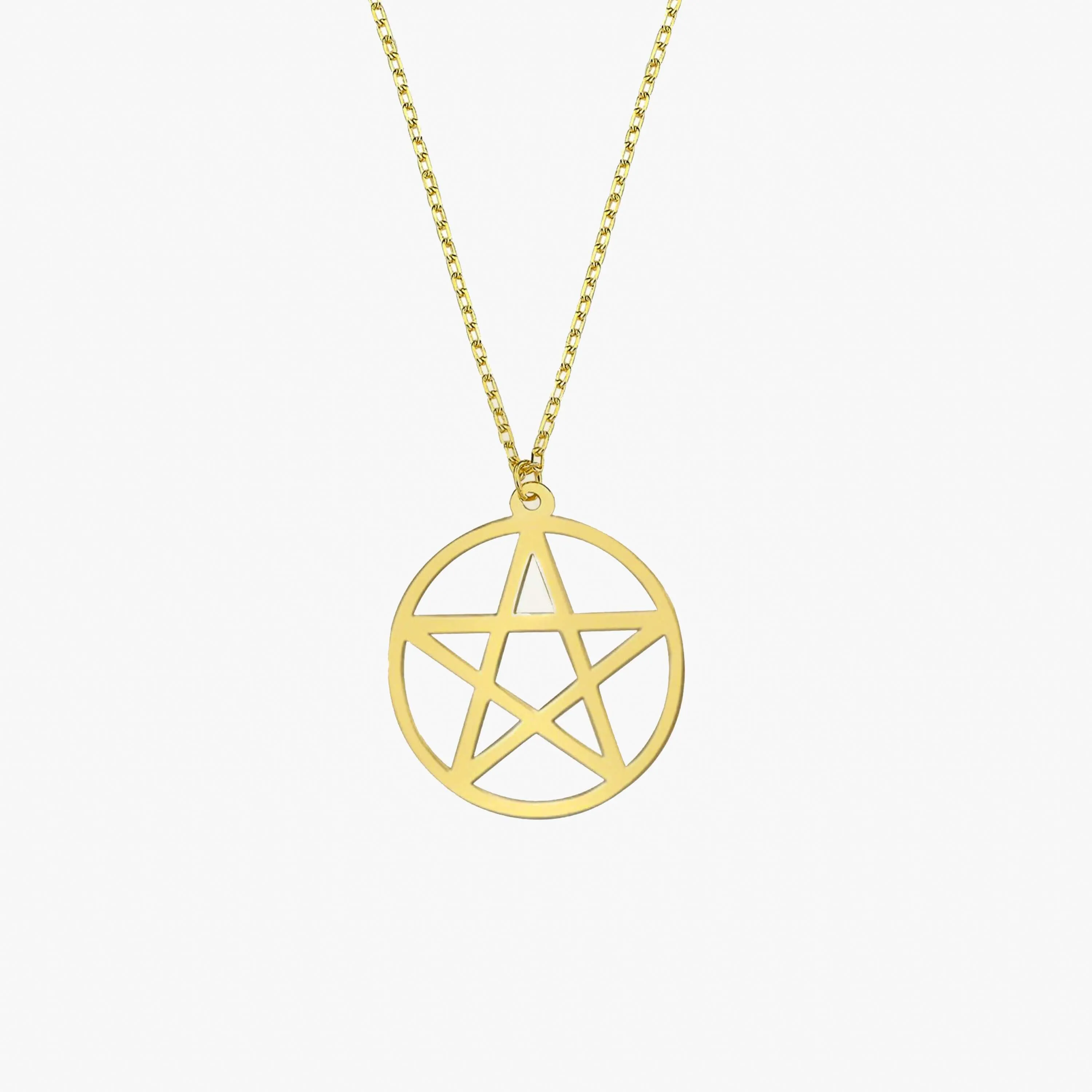 Pentagram Necklace | 14K Solid Gold