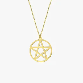 Pentagram Necklace | 14K Solid Gold