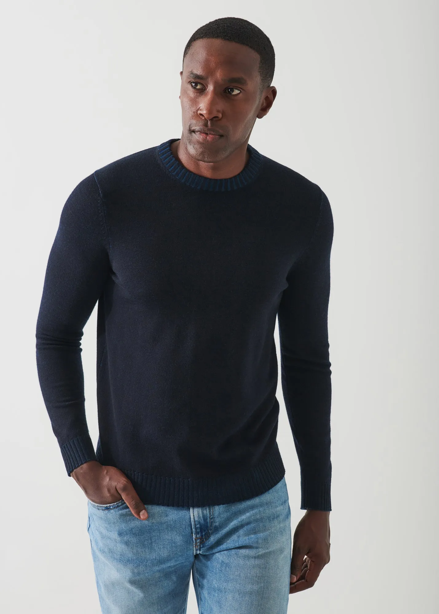 PLAITED MERINO WOOL CREWNECK