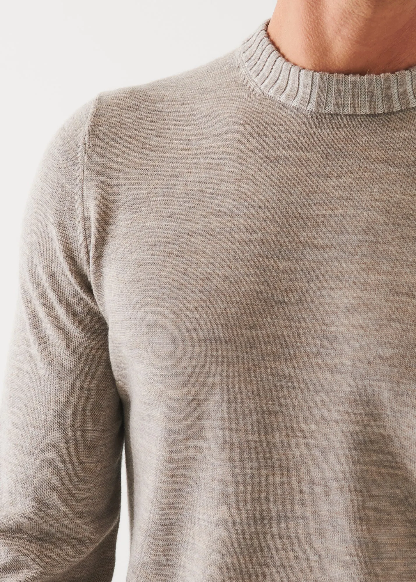 PLAITED MERINO WOOL CREWNECK