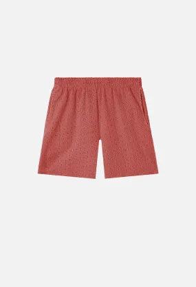 Raw Edge Jacquard Shorts / Terra Cotta