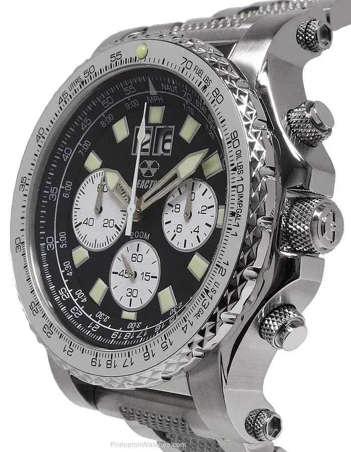 Reactor Valkyrie Mens Flight Chronograph - Black Dial - White Subdials - Date