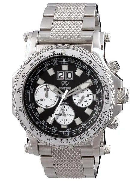 Reactor Valkyrie Mens Flight Chronograph - Black Dial - White Subdials - Date