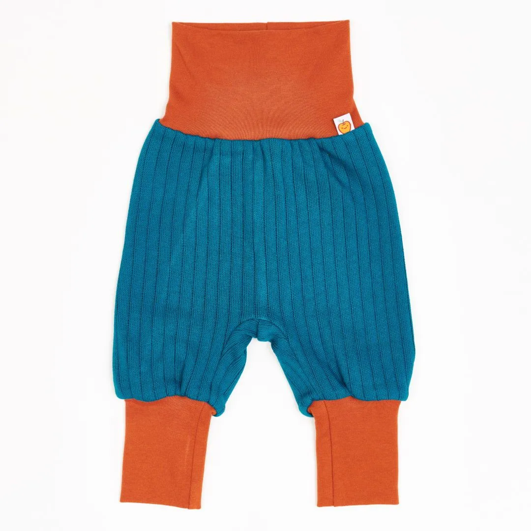 Reversible baby pants "Petrol"