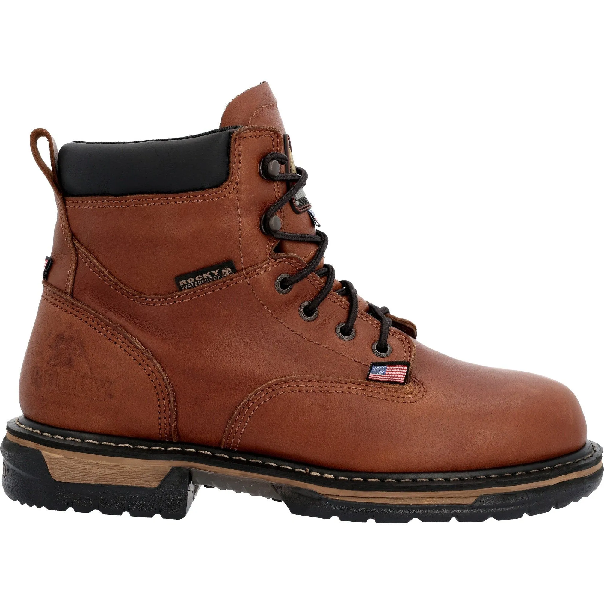 Rocky Men's IronClad 6" WP USA Made Work Boot - Brown - RKK0361