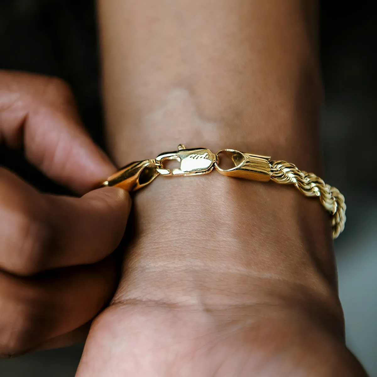 Rope Bracelet in Yellow Gold- 6mm