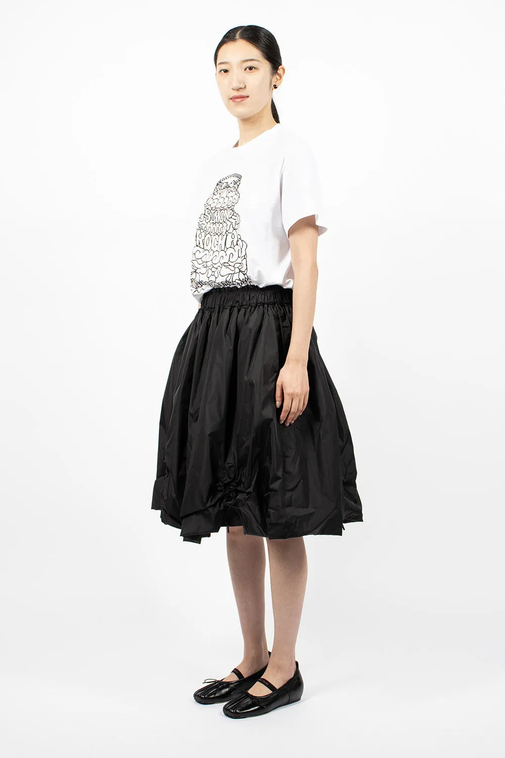 Ruched midi Skirt Black