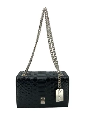 Saint Laurent Calfskin Snakeskin Embossed Mini Shoulder Bag