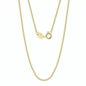 SOLID GOLD 0.6MM BOX CHAIN NECKLACE