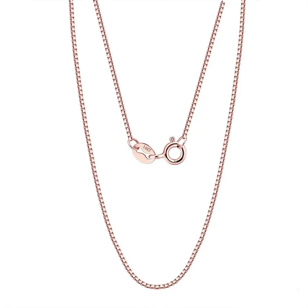 SOLID GOLD 0.6MM BOX CHAIN NECKLACE