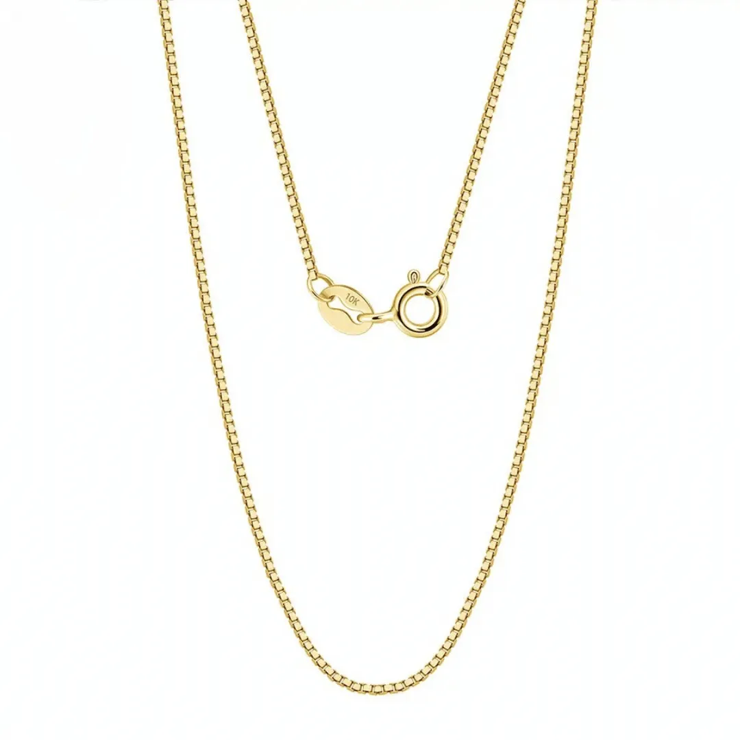 SOLID GOLD 0.6MM BOX CHAIN NECKLACE