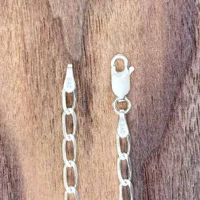 Solid Sterling Silver Long Curb Chain