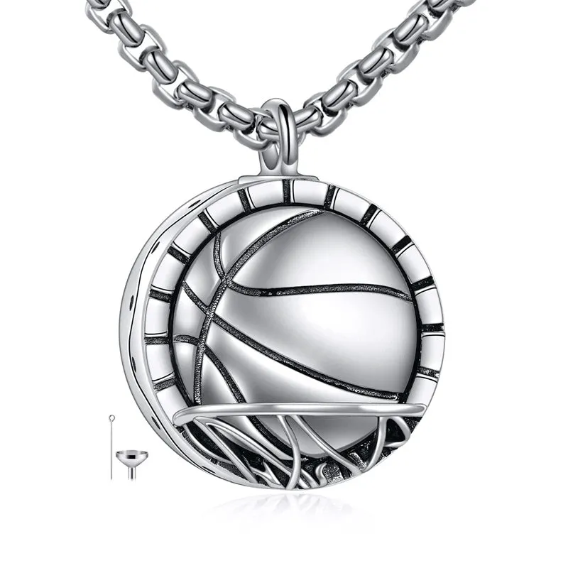 Sport Urn Necklace for Ashes Sterling Silver Cremation Keepsake Pendant Sport Lover Jewelry Gifts for Women Men