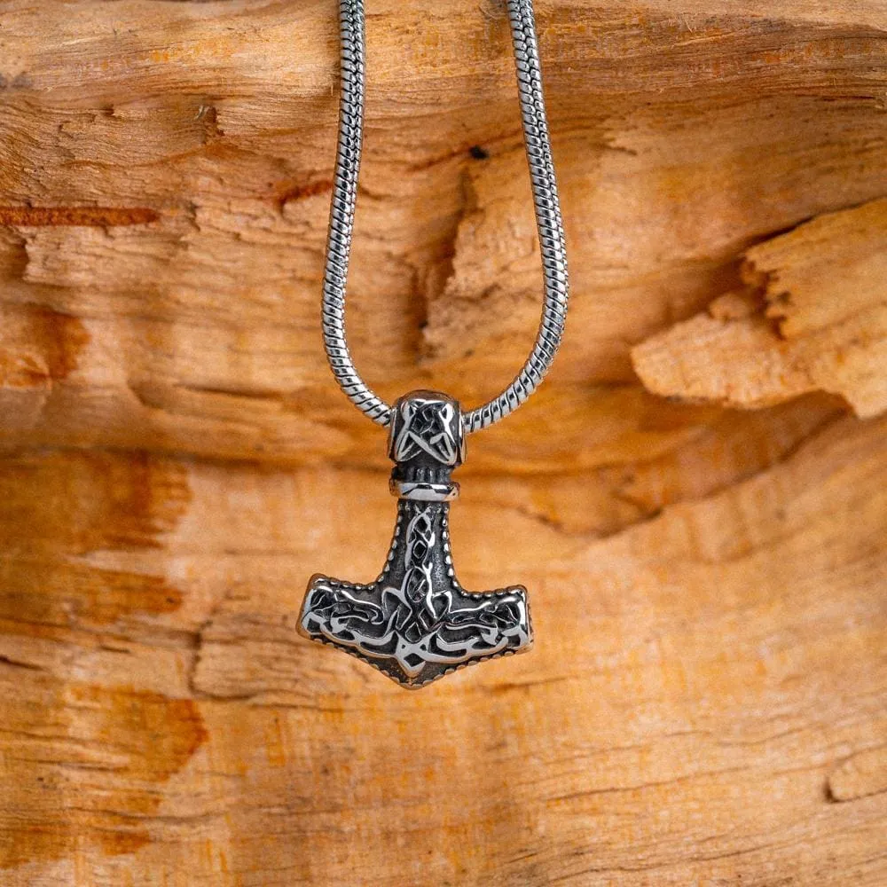 Stainless Steel Ladies Thor's Hammer Necklace