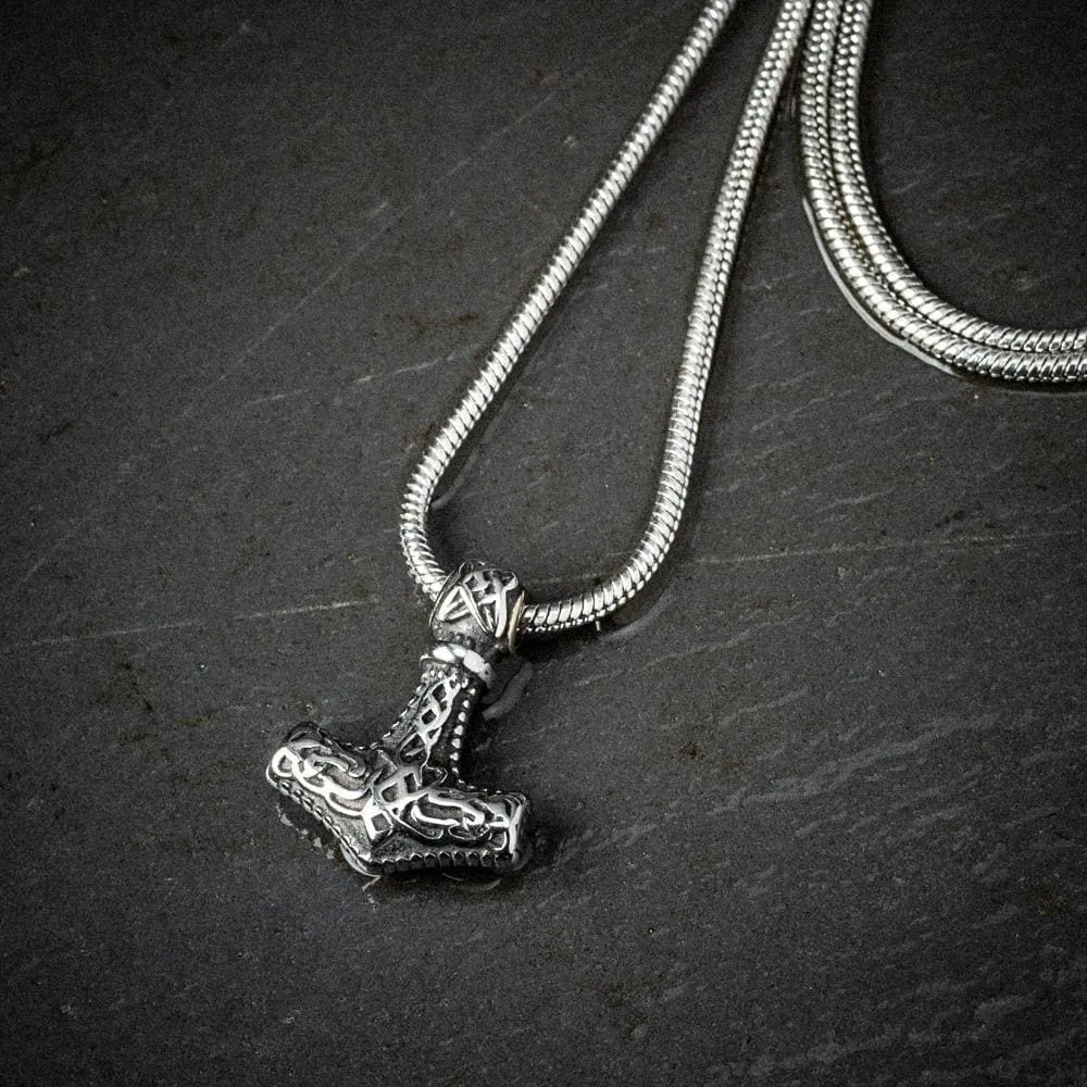 Stainless Steel Ladies Thor's Hammer Necklace