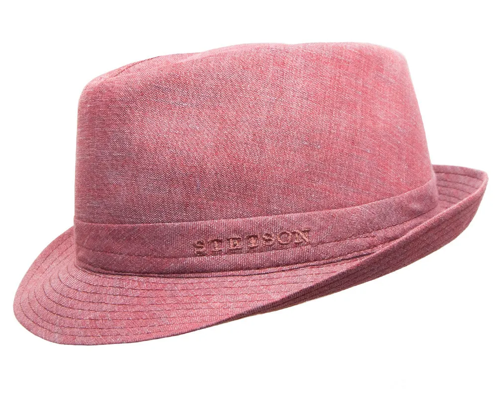 Stetson 'Geneva' Linen Trilby in Red