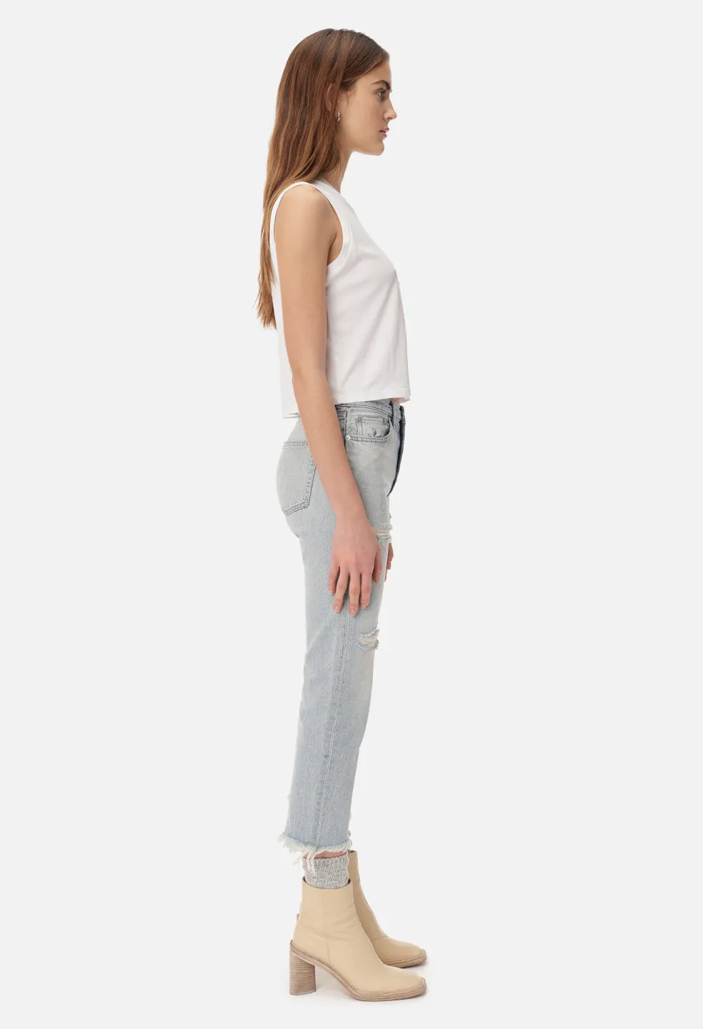 Straight Leg Crop Jean / Dust