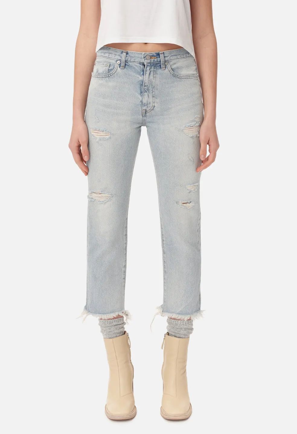 Straight Leg Crop Jean / Dust