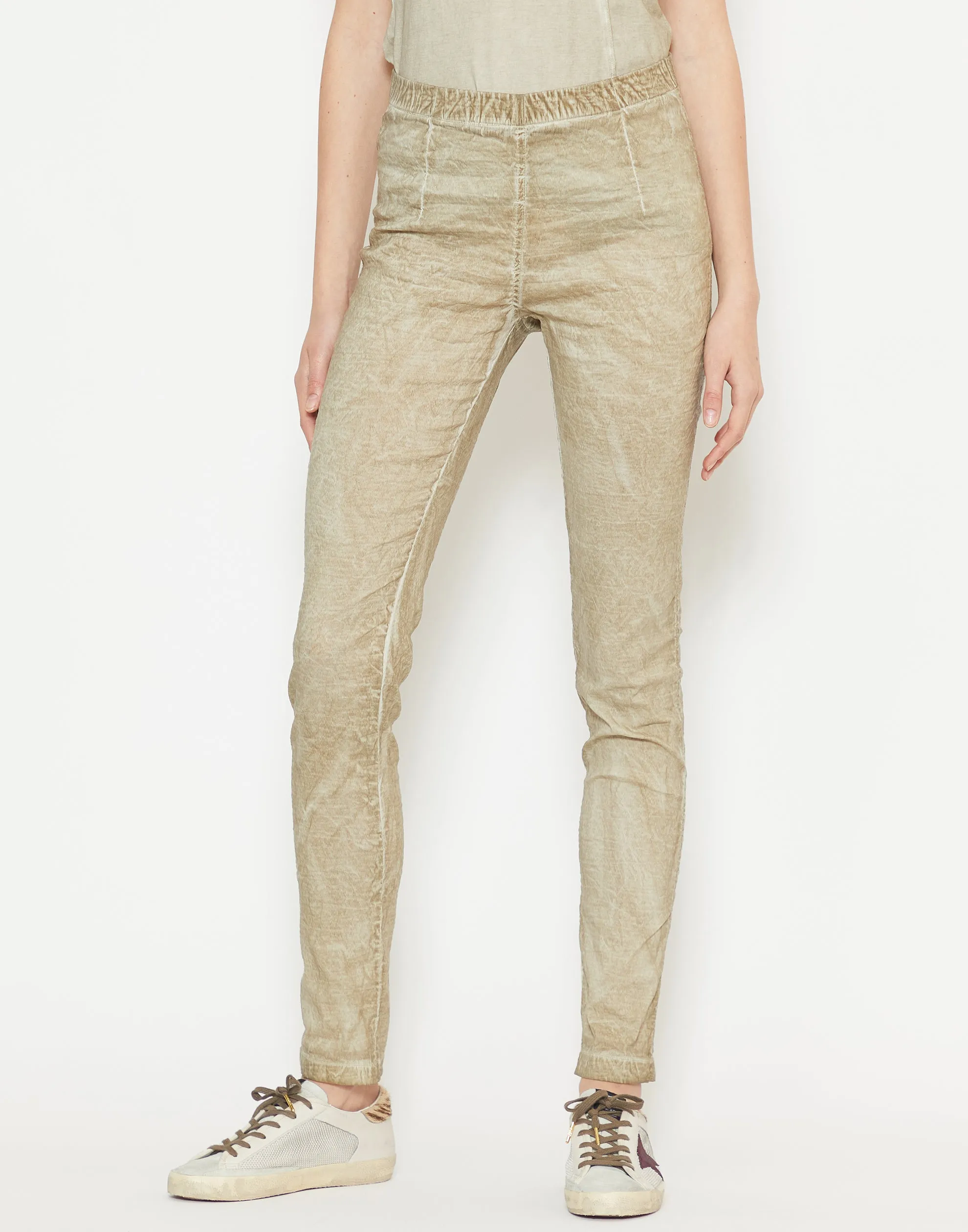 Straw Cloud Linen & Cotton Blend Slim Pants