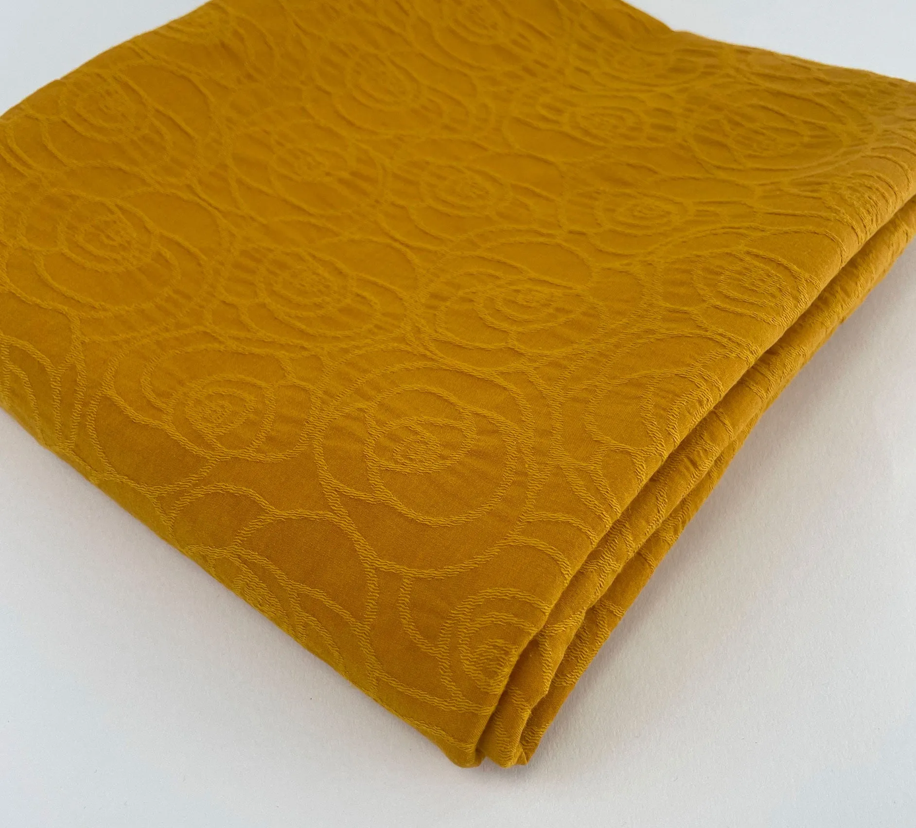 Stretch Woven Jacquard in Golden Roses