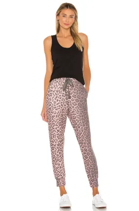 Sundry Animal Print Pocket Jogger Pant Pink