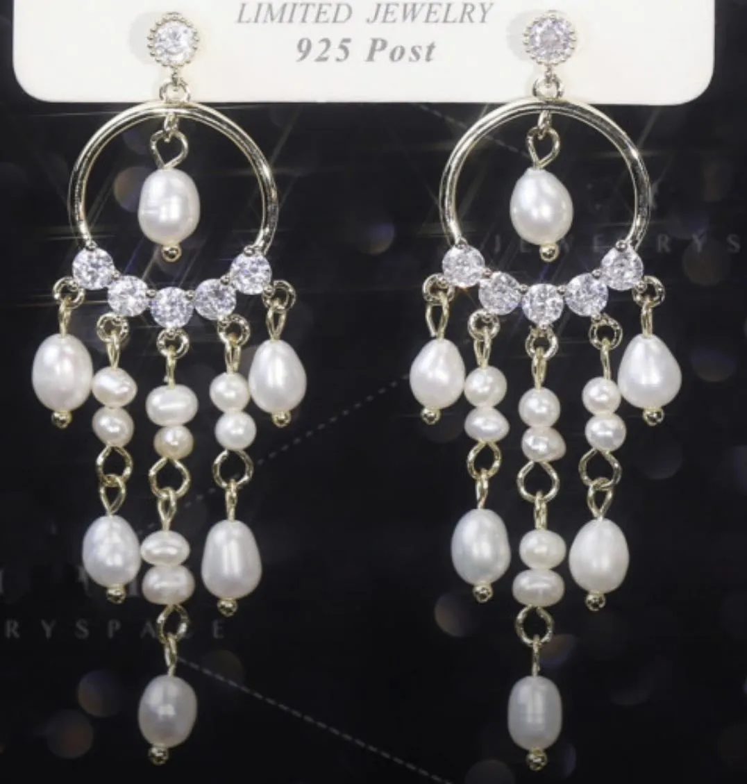 Temperament Baroque Pearl Earrings LJ12A