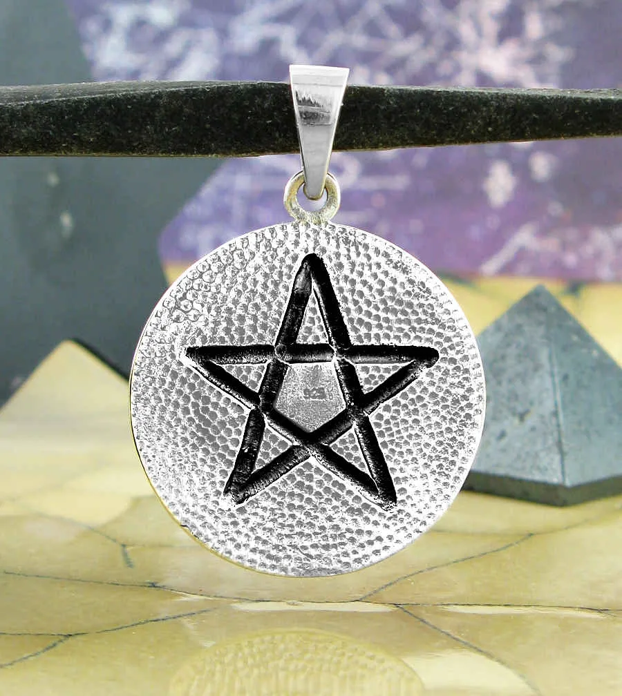 Tetragrammaton Symbol Solid Pendant, Oxidized