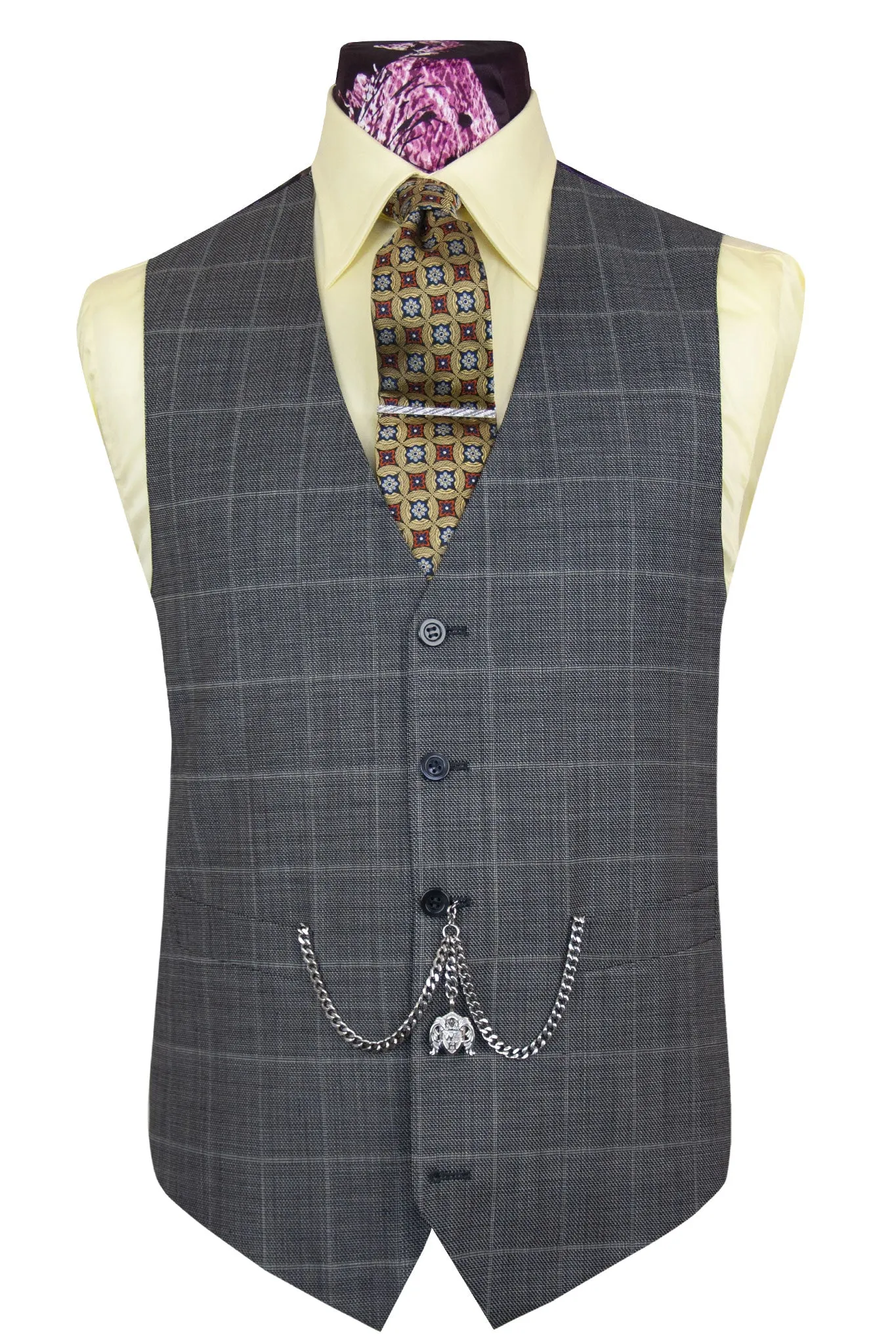 The Fleming Slate Grey Suit with Grey Over Check